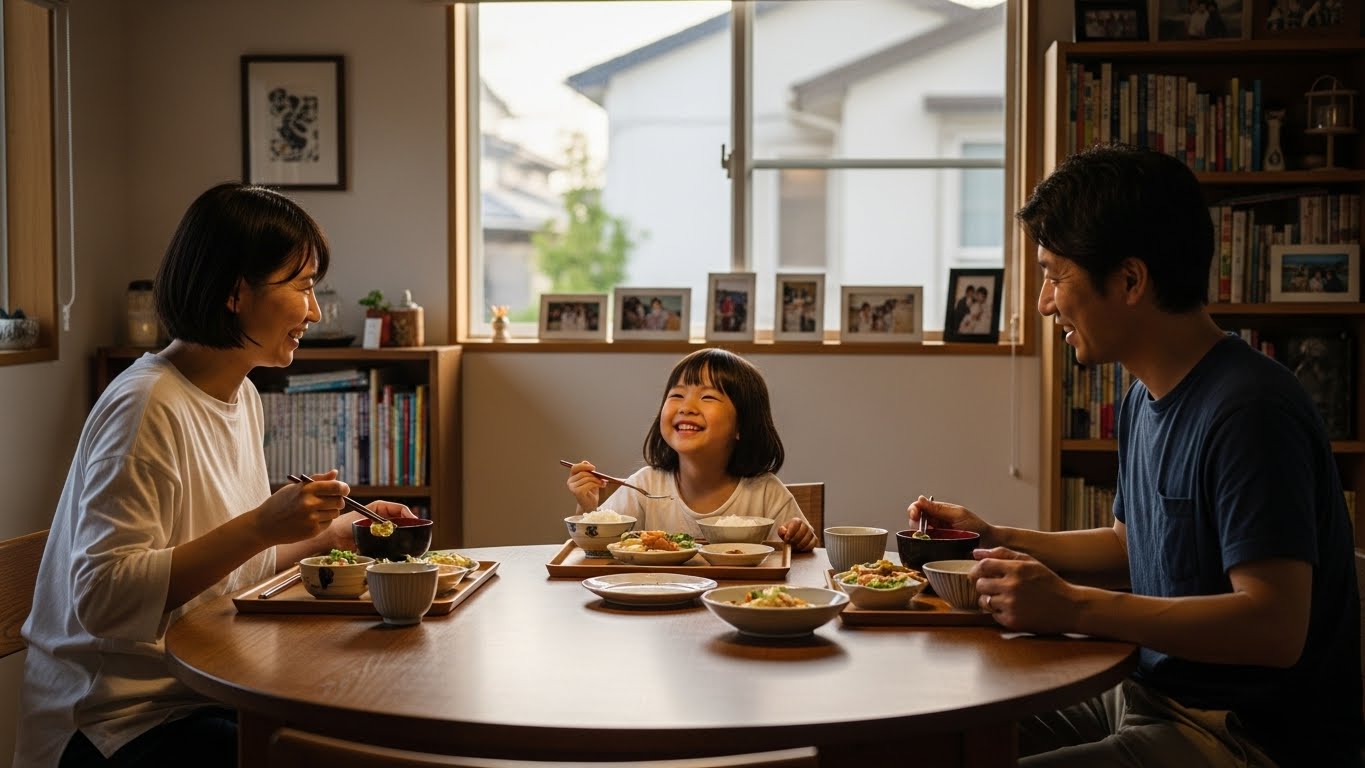 家族との食事シーン