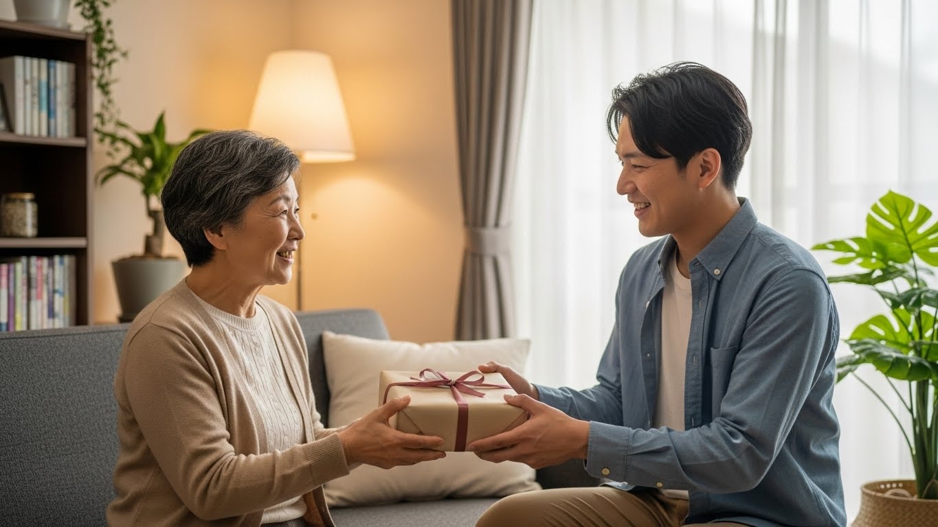 プレゼントを渡すシーン